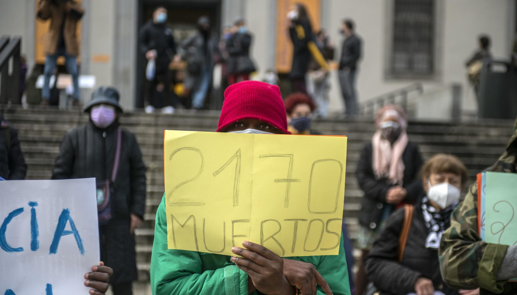 Manifestación en Madrid en el séptimo aniversario de la masacre de la playa del Tarajal.  - 3